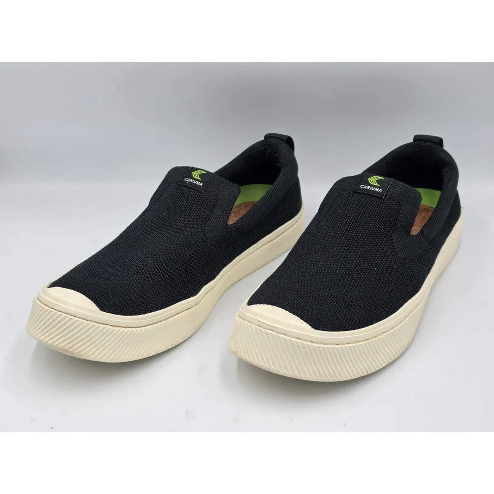 Cariuma IBI Slip On Black White Knit Sneakers Comfort Casual Men's Size 9.5